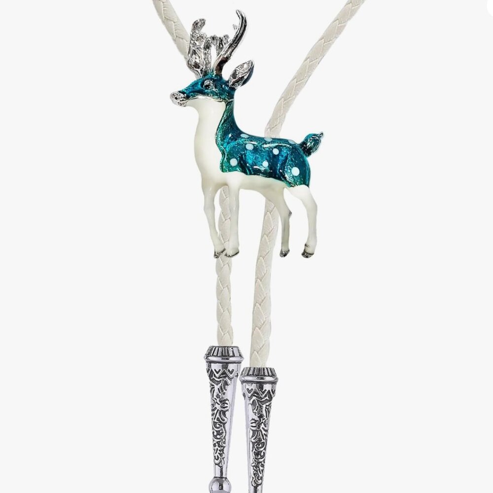 Deer Bolo Tie Silver